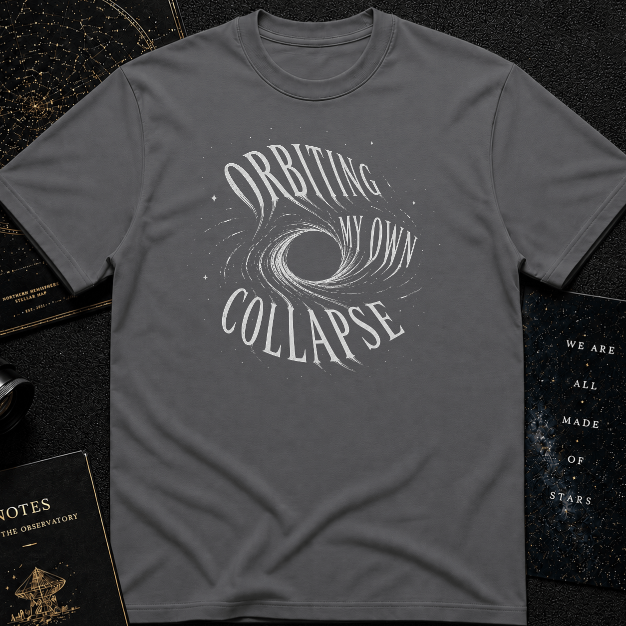 Orbiting My Own Collapse T-Shirt – Funny Existential Space Humor Tee