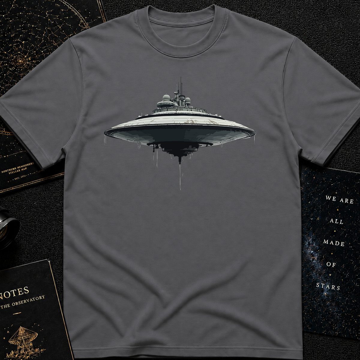 Futuristic UFO Spaceship T-Shirt – Sci-Fi Techwear Gift for Space Lovers