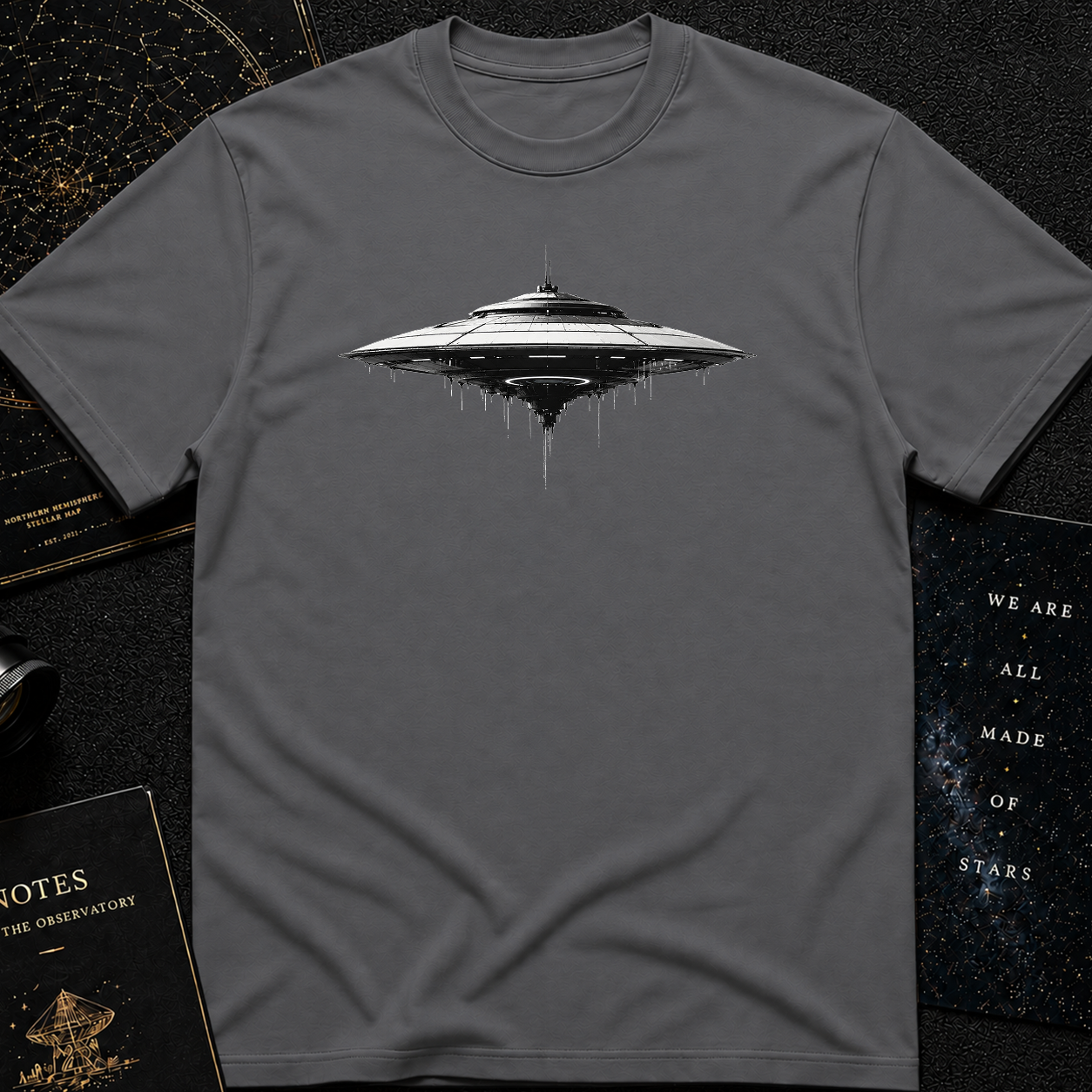 Futuristic UFO Spaceship T-Shirt – Sci-Fi Techwear Gift for Space Lovers