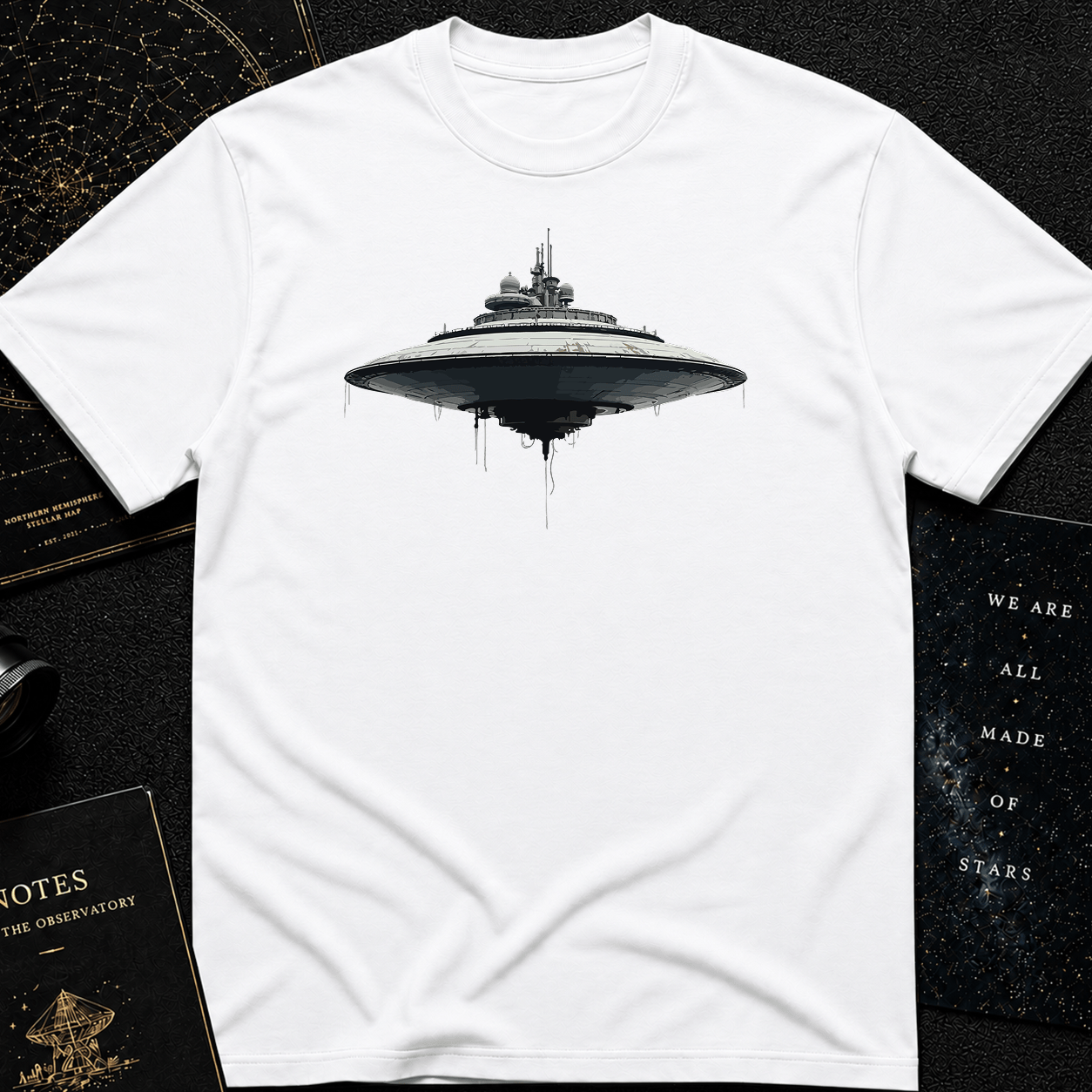 Futuristic UFO Spaceship T-Shirt – Sci-Fi Techwear Gift for Space Lovers